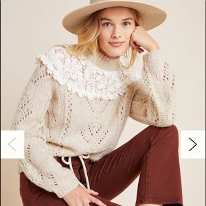 🖤 Anthropologie Suzanne Pointelle sweater size XS